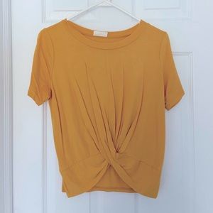 Mustard yellow tie top